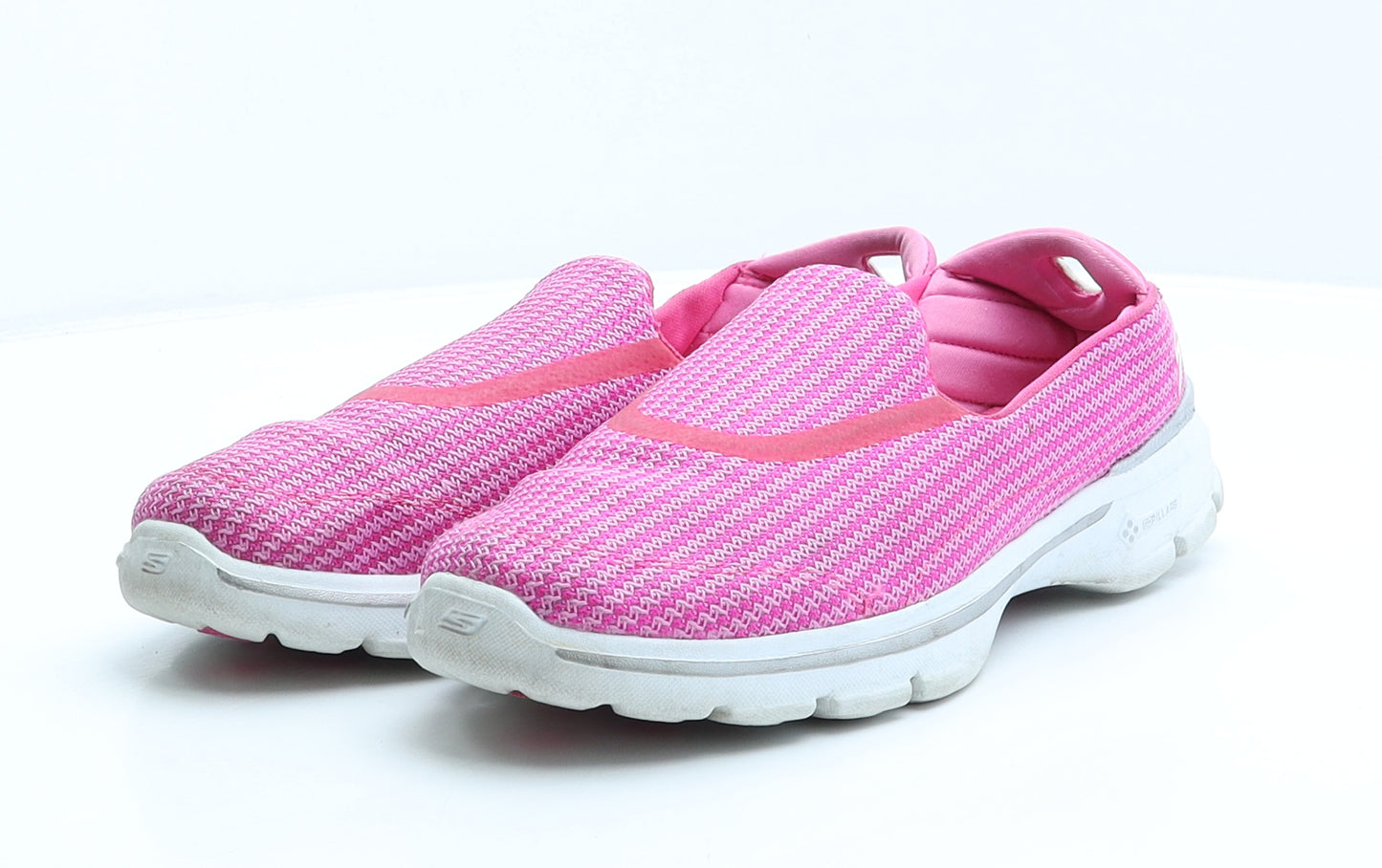 Skechers Womens Pink Striped Polyester Trainer UK 6 39