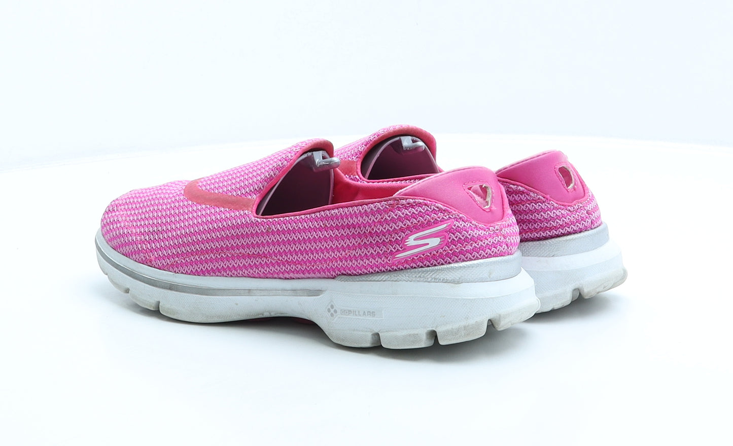 Skechers Womens Pink Striped Polyester Trainer UK 6 39