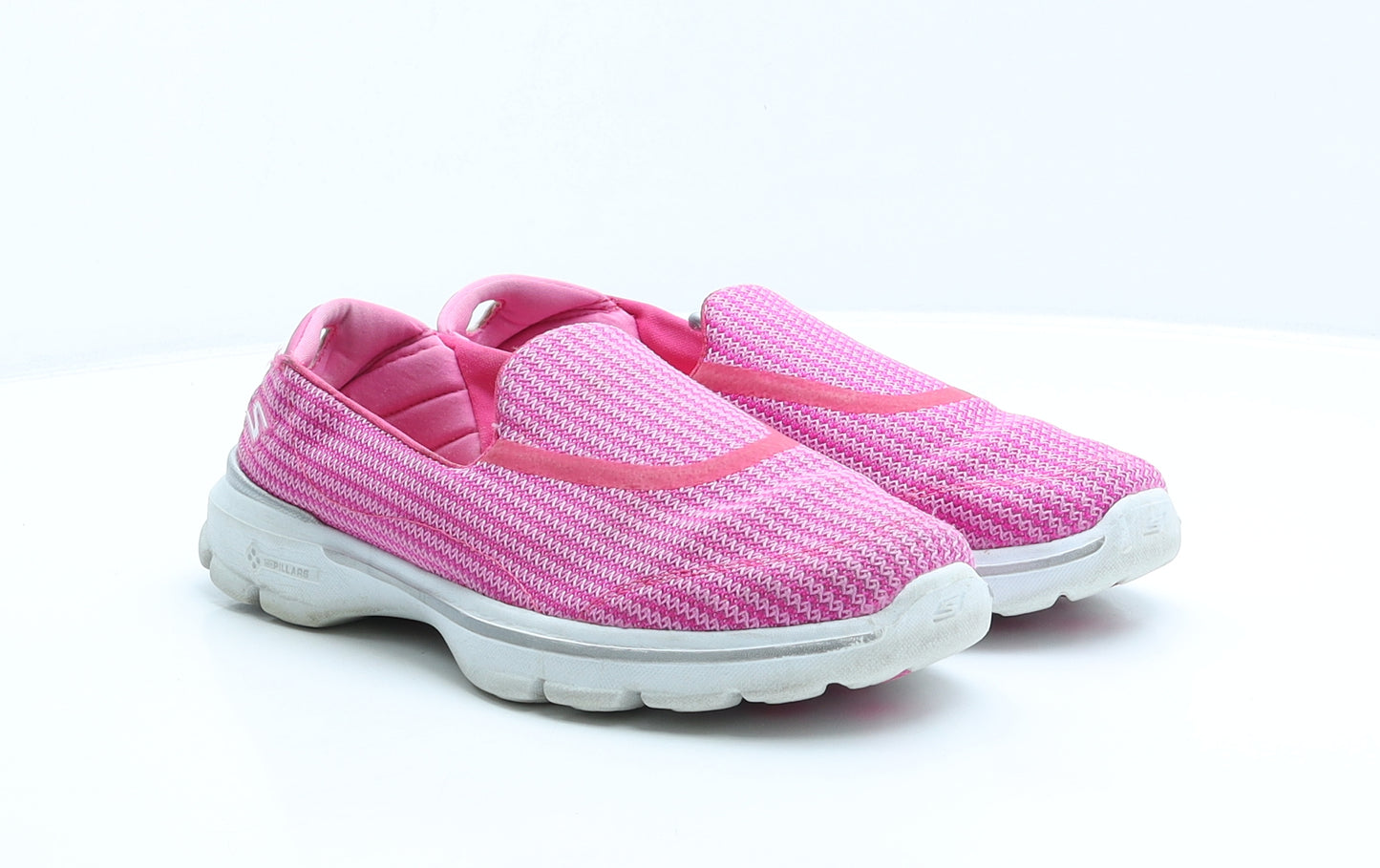 Skechers Womens Pink Striped Polyester Trainer UK 6 39