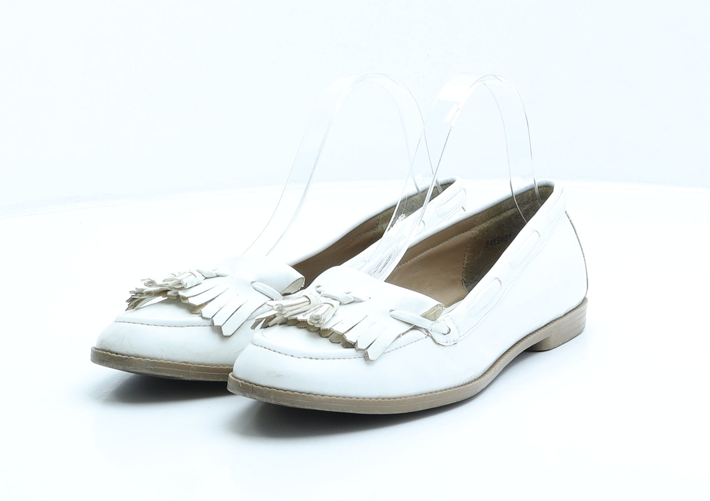 New Look Womens White Synthetic Loafer Flat UK 5 38