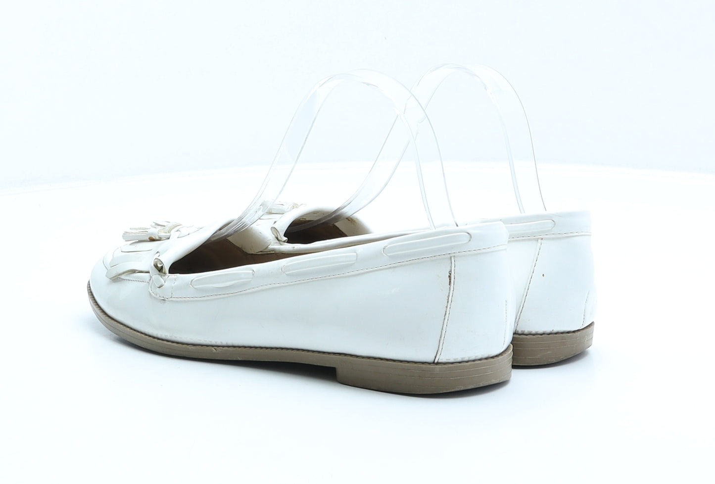 New Look Womens White Synthetic Loafer Flat UK 5 38