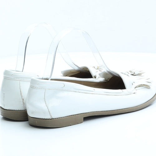 New Look Womens White Synthetic Loafer Flat UK 5 38