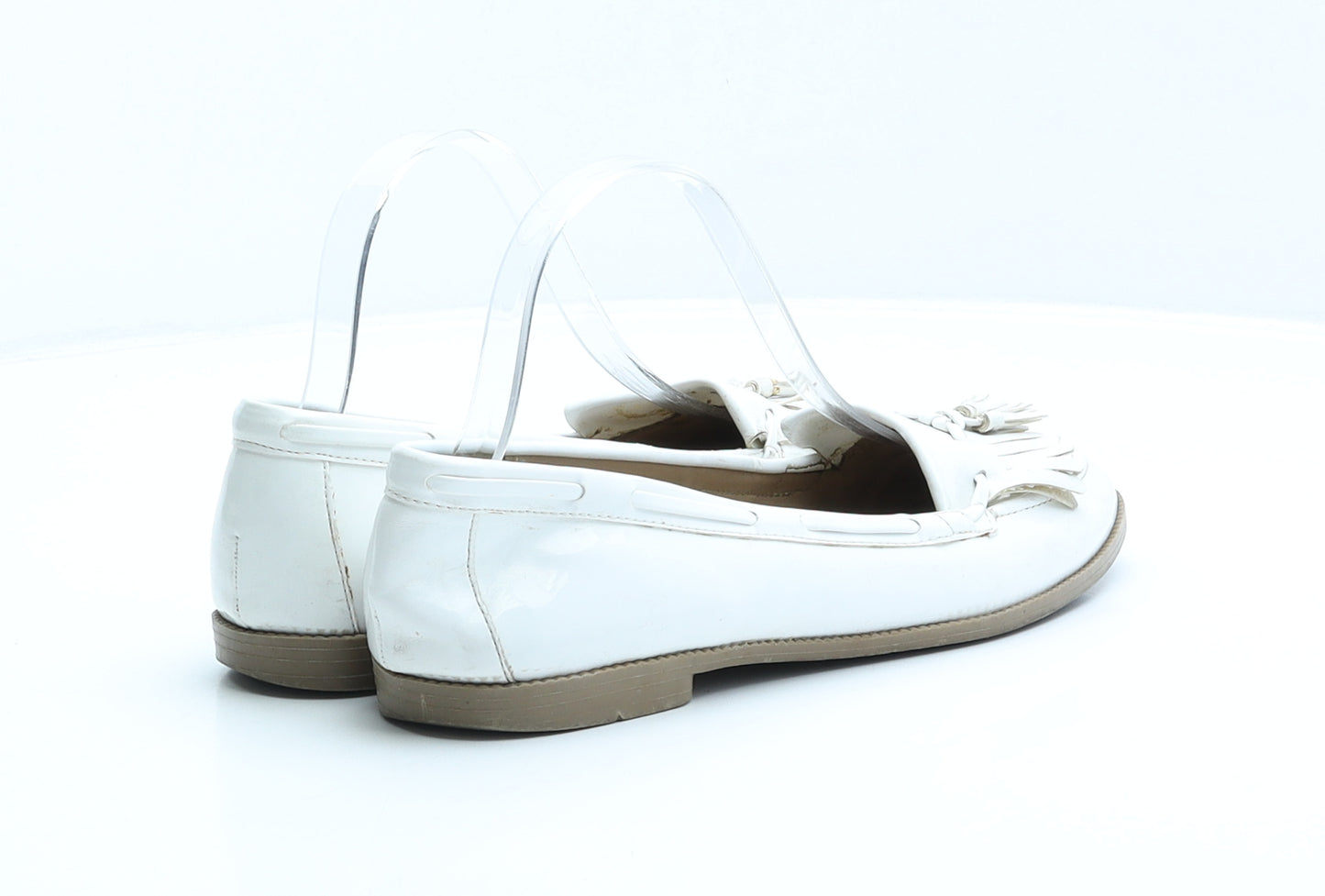 New Look Womens White Synthetic Loafer Flat UK 5 38