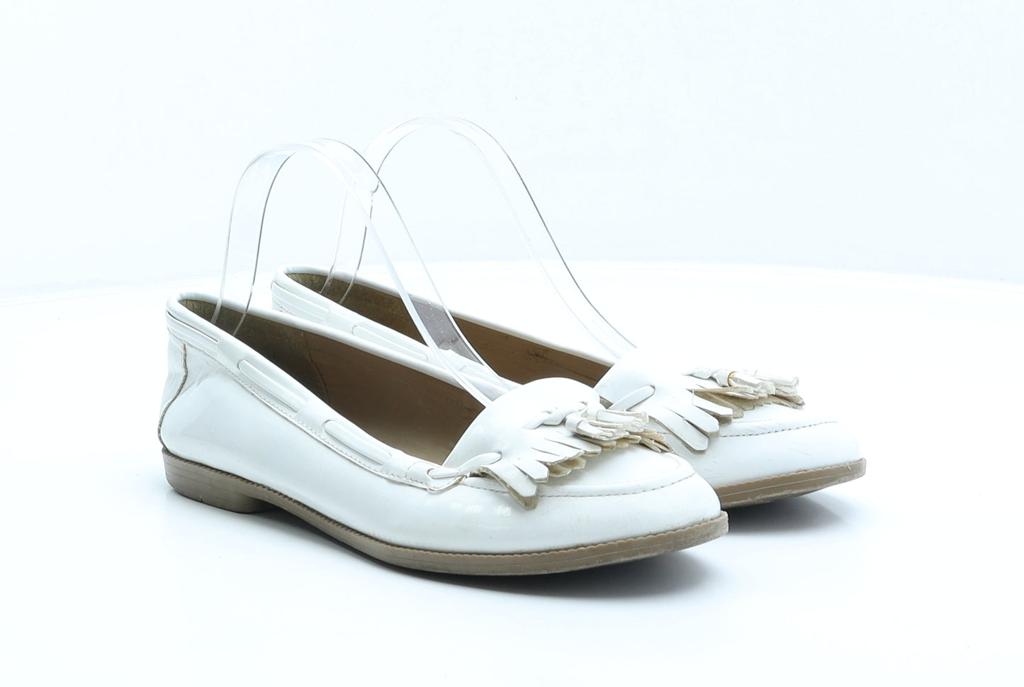 New Look Womens White Synthetic Loafer Flat UK 5 38
