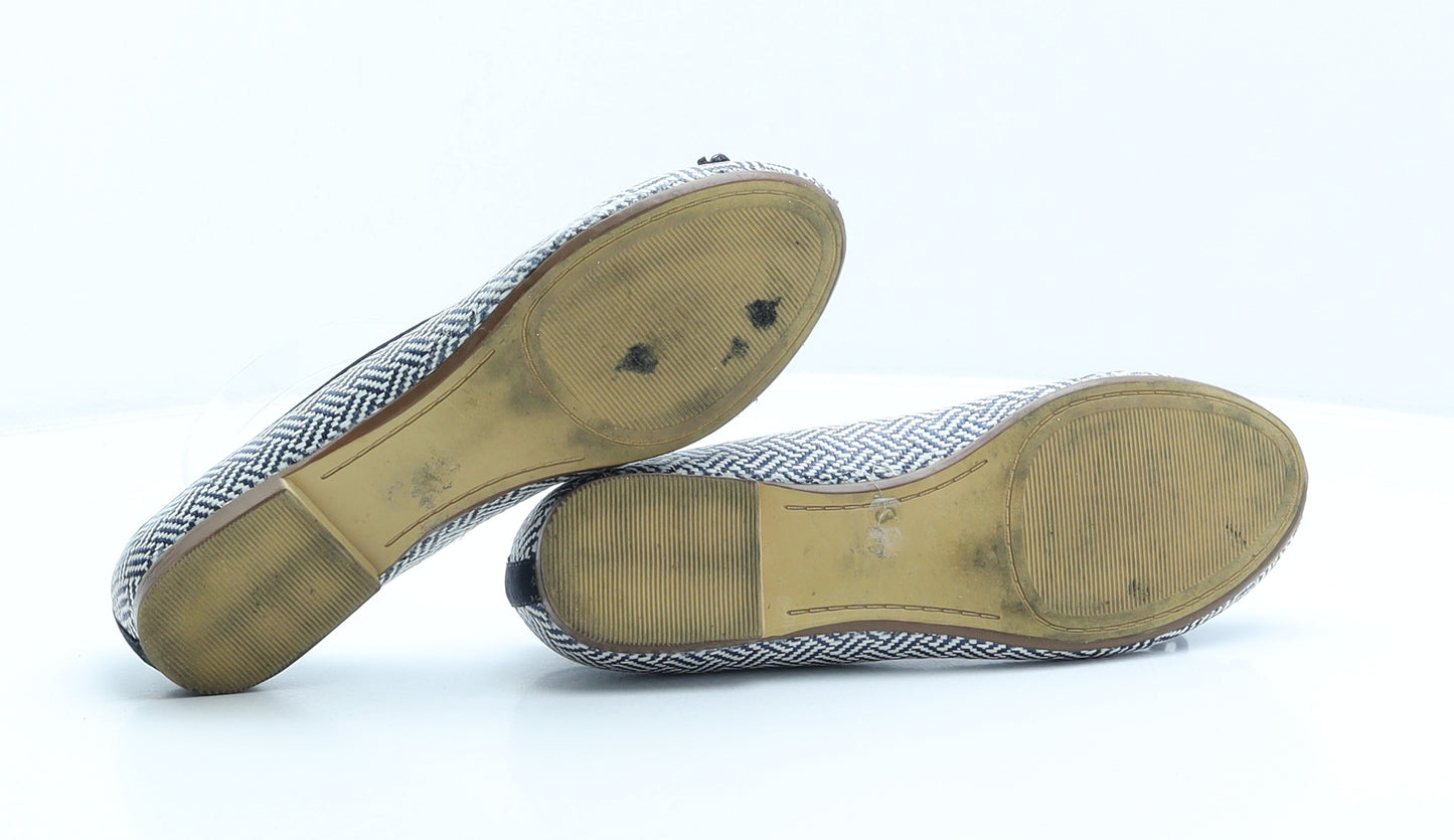 F&F Womens Multicoloured Chevron Synthetic Ballet Flat UK 3 36