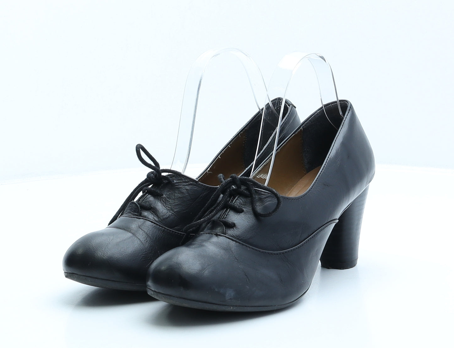 Brenda.J Womens Black Leather Court Heel UK 6