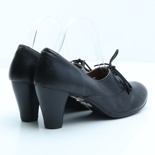 Brenda.J Womens Black Leather Court Heel UK 6