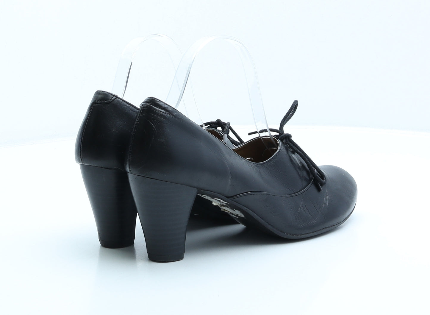 Brenda.J Womens Black Leather Court Heel UK 6
