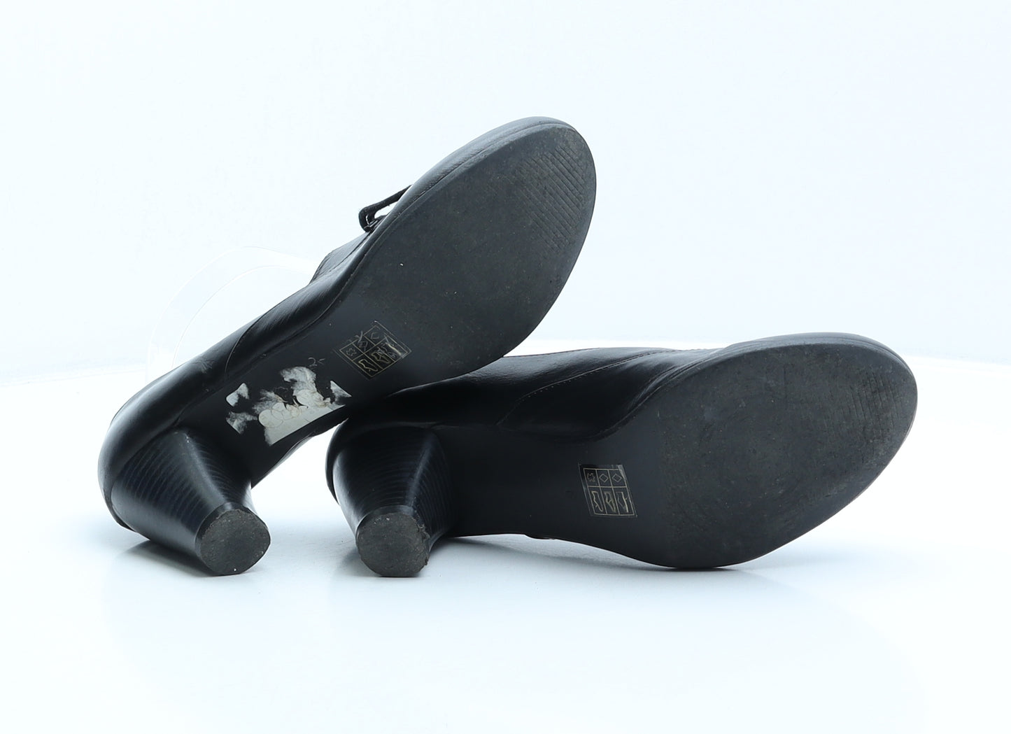 Brenda.J Womens Black Leather Court Heel UK 6
