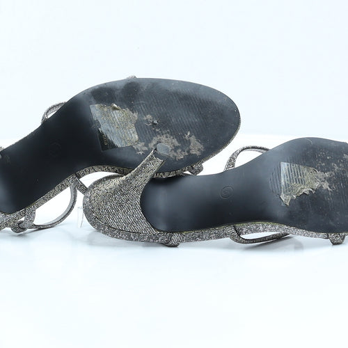 George Womens Silver Polyester Strappy Heel UK 5 38