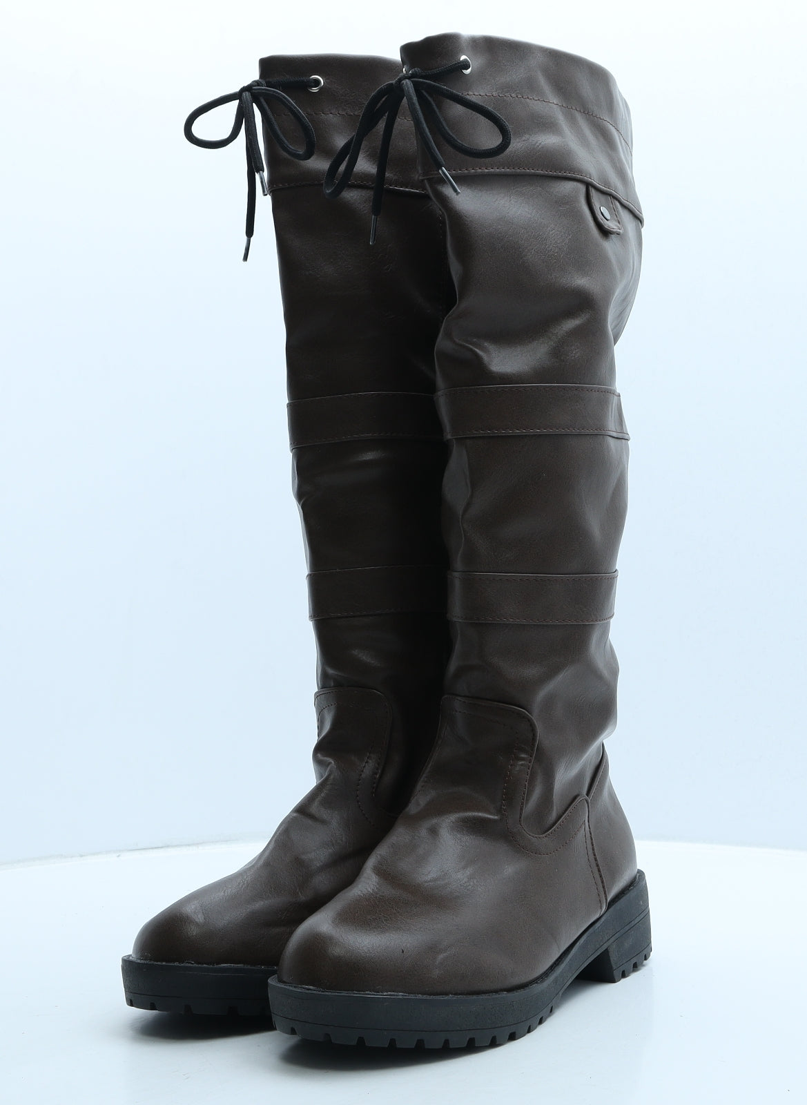 Preworn Womens Brown Leather Slip On Boot UK 8 42