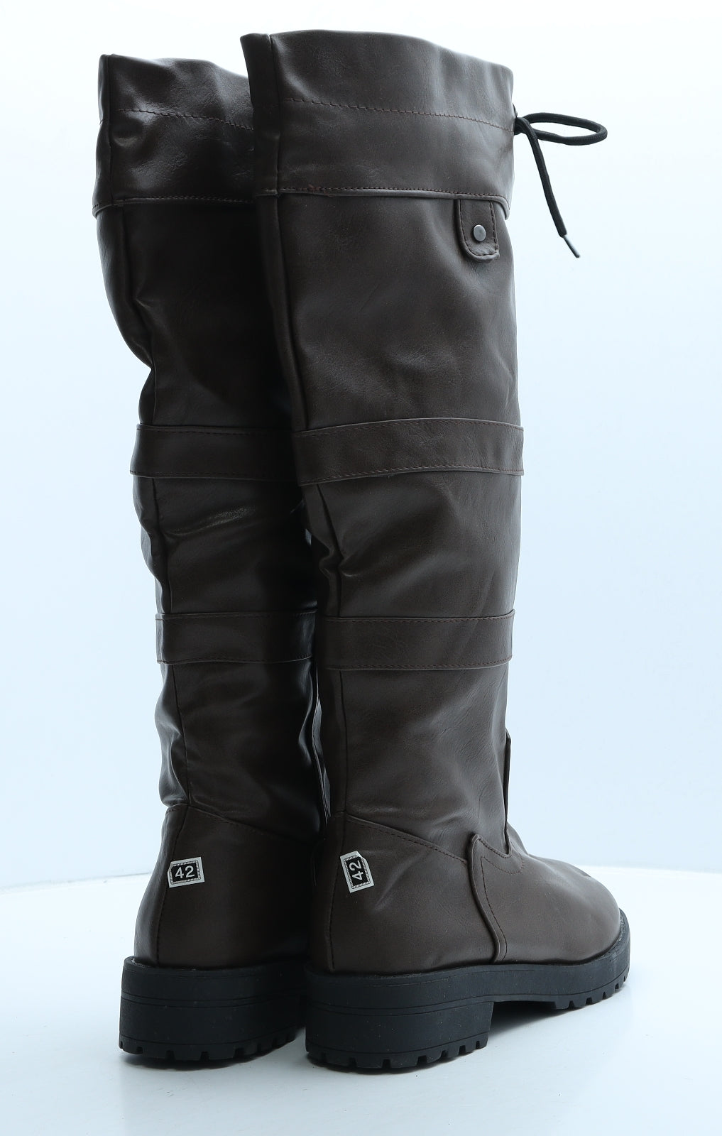 Preworn Womens Brown Leather Slip On Boot UK 8 42