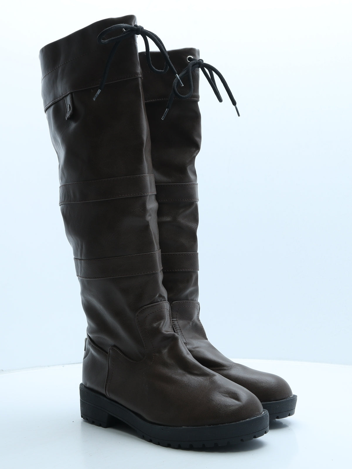 Preworn Womens Brown Leather Slip On Boot UK 8 42