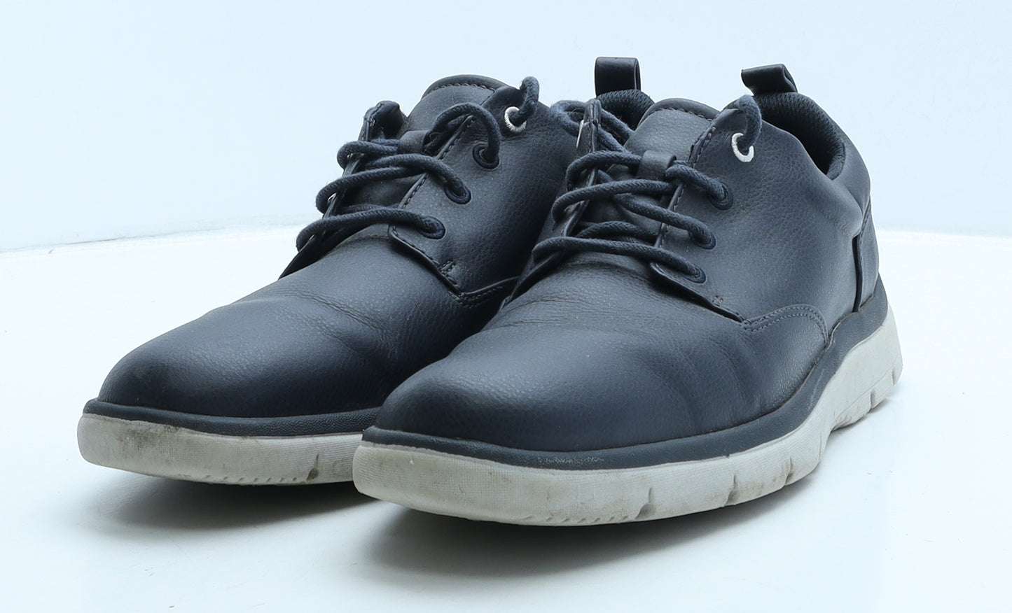 Clarks Mens Blue Leather Trainer Casual UK 9.5 44