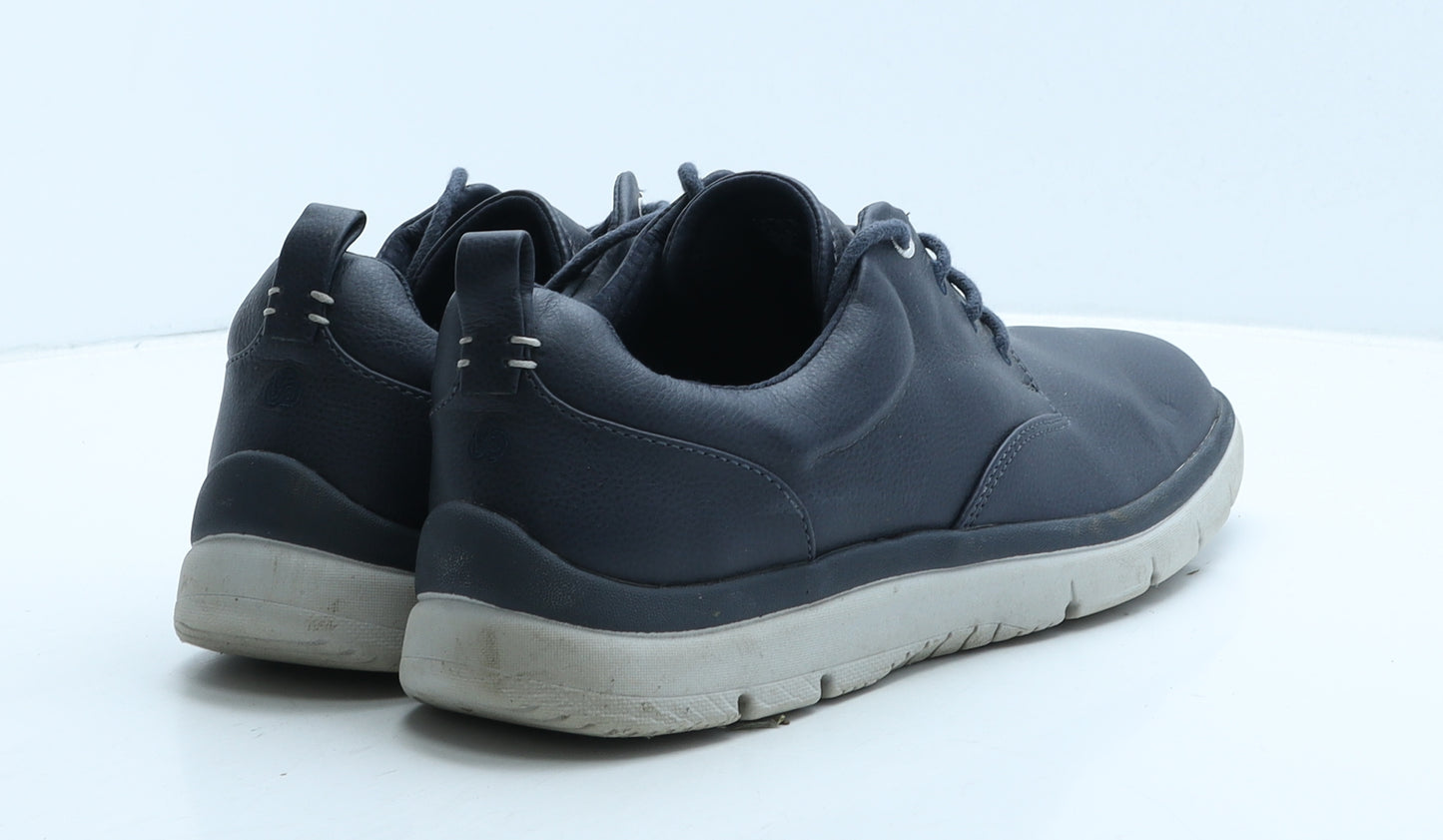 Clarks Mens Blue Leather Trainer Casual UK 9.5 44