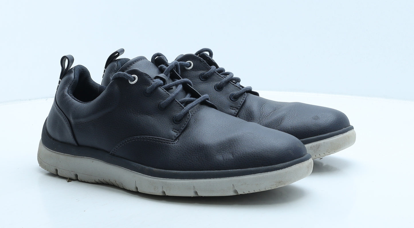 Clarks Mens Blue Leather Trainer Casual UK 9.5 44