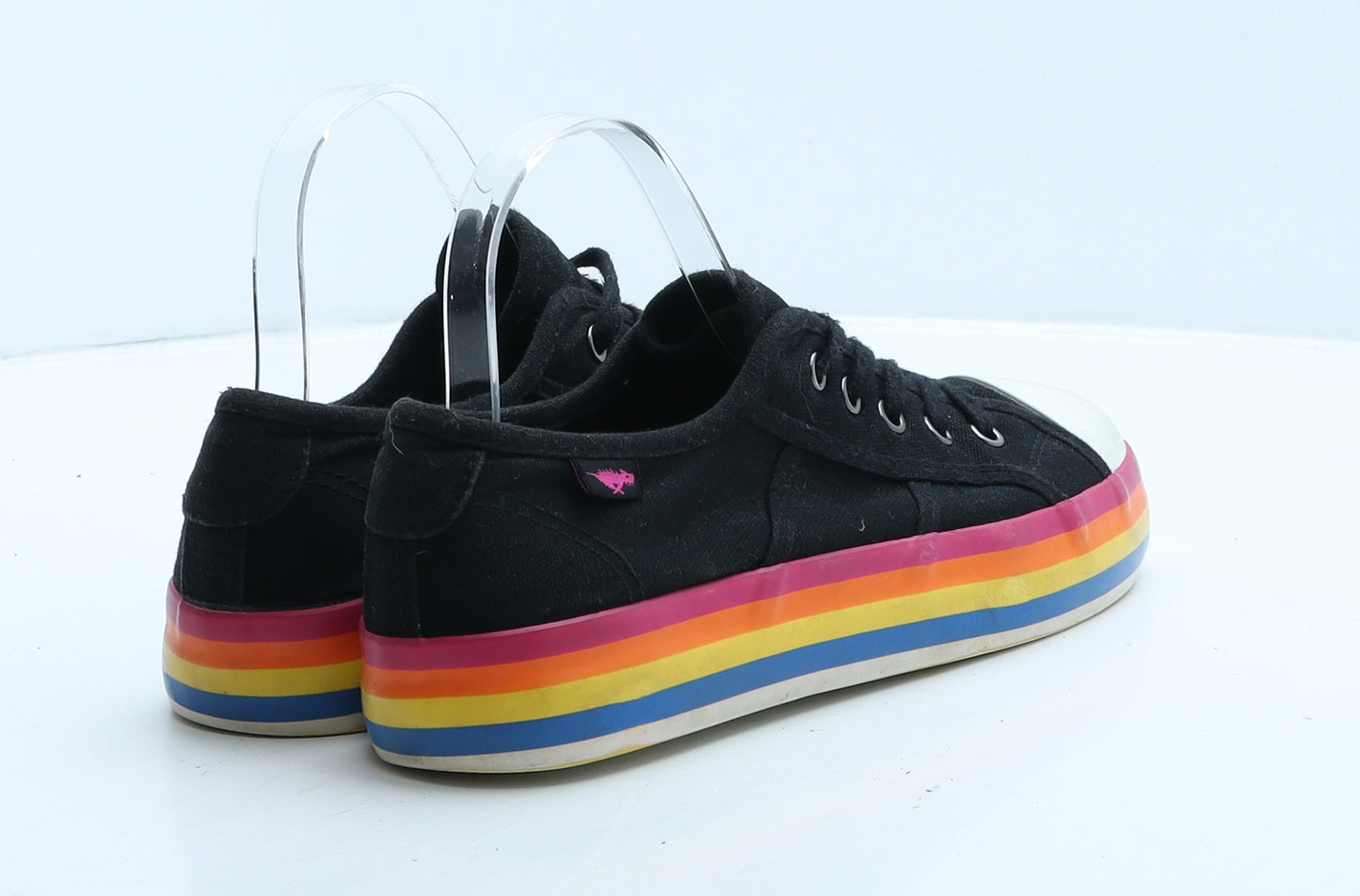 Rocket Dog Womens Black Striped Fabric Trainer UK 6 39