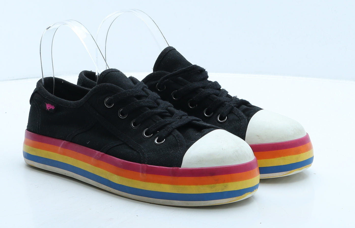 Rocket Dog Womens Black Striped Fabric Trainer UK 6 39