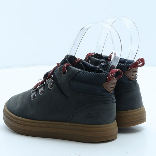 Clarks Boys Blue Leather Bootie Boot UK 8.5 26