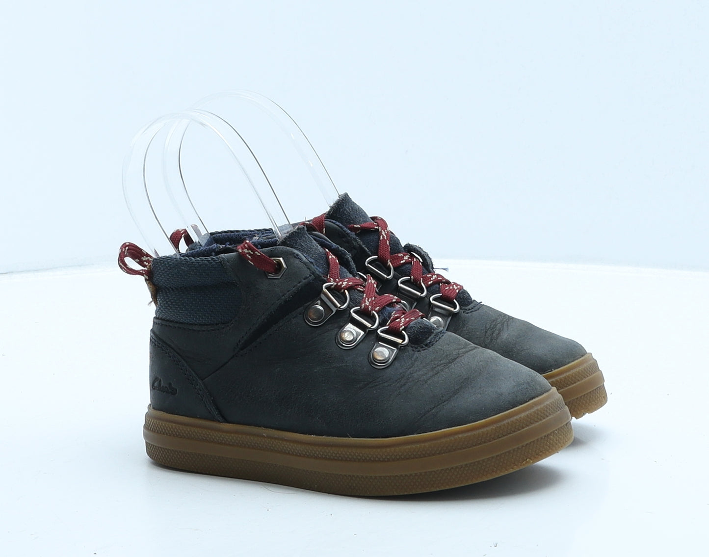 Clarks Boys Blue Leather Bootie Boot UK 8.5 26