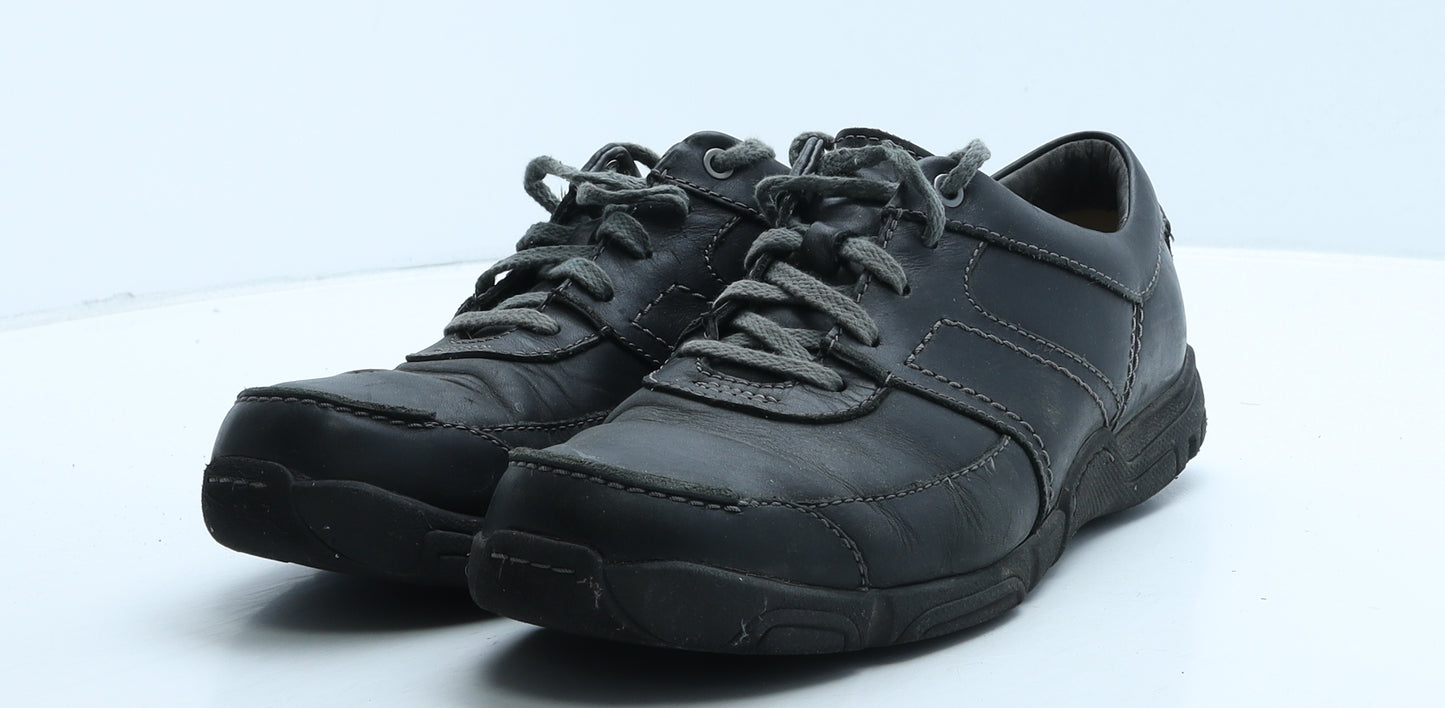 Clarks Mens Black Leather Trainer Casual UK 8.5