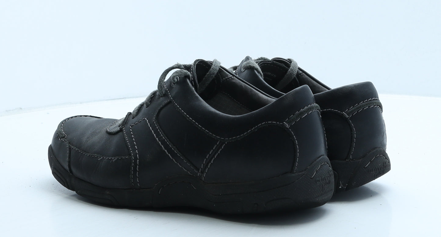 Clarks Mens Black Leather Trainer Casual UK 8.5