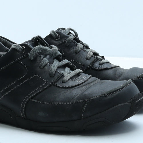 Clarks Mens Black Leather Trainer Casual UK 8.5