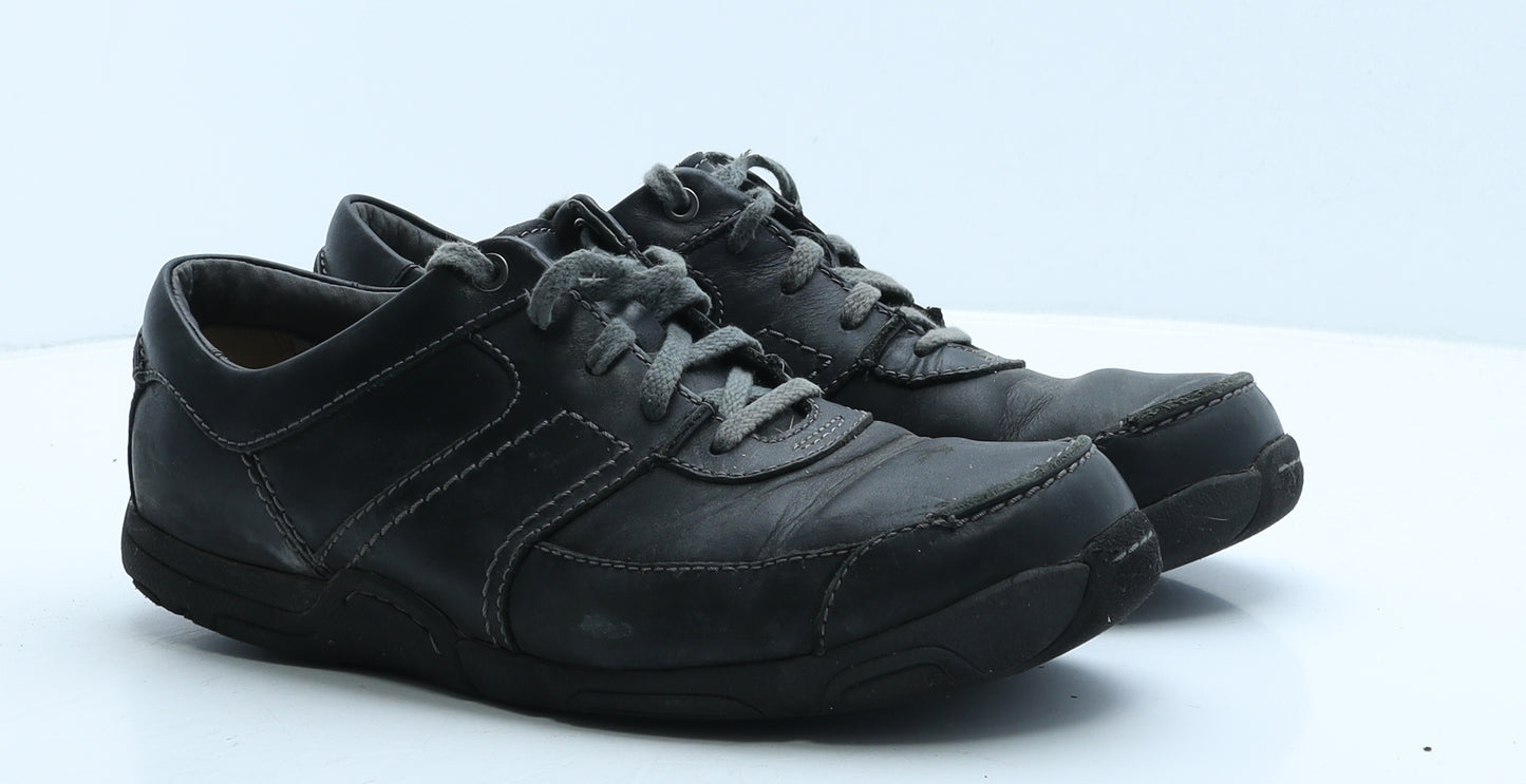 Clarks Mens Black Leather Trainer Casual UK 8.5