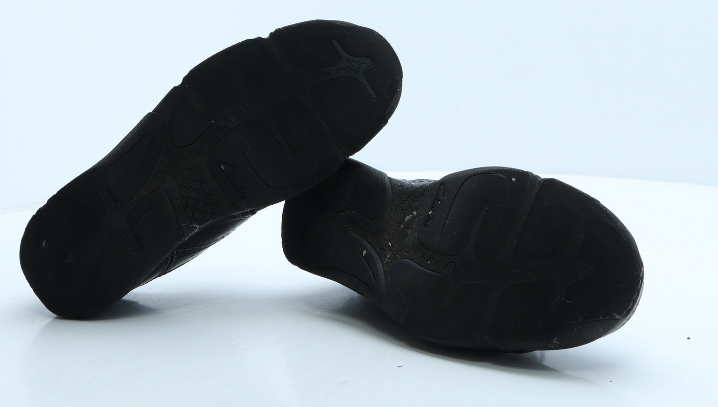 Clarks Mens Black Leather Trainer Casual UK 8.5