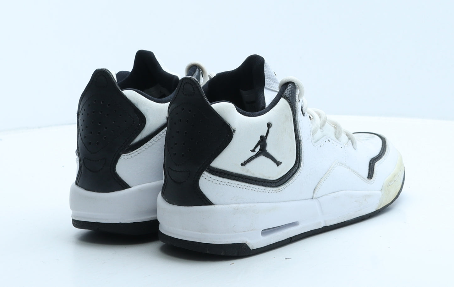 Jordan Boys White Geometric Leather Trainer UK 5 38