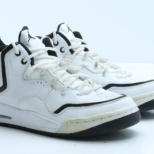Jordan Boys White Geometric Leather Trainer UK 5 38