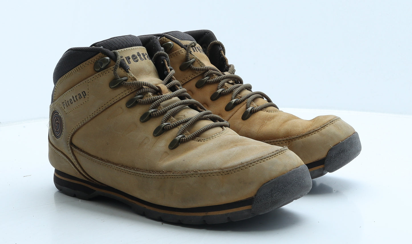 Firetrap Mens Beige Leather Combat Boot UK 11 45