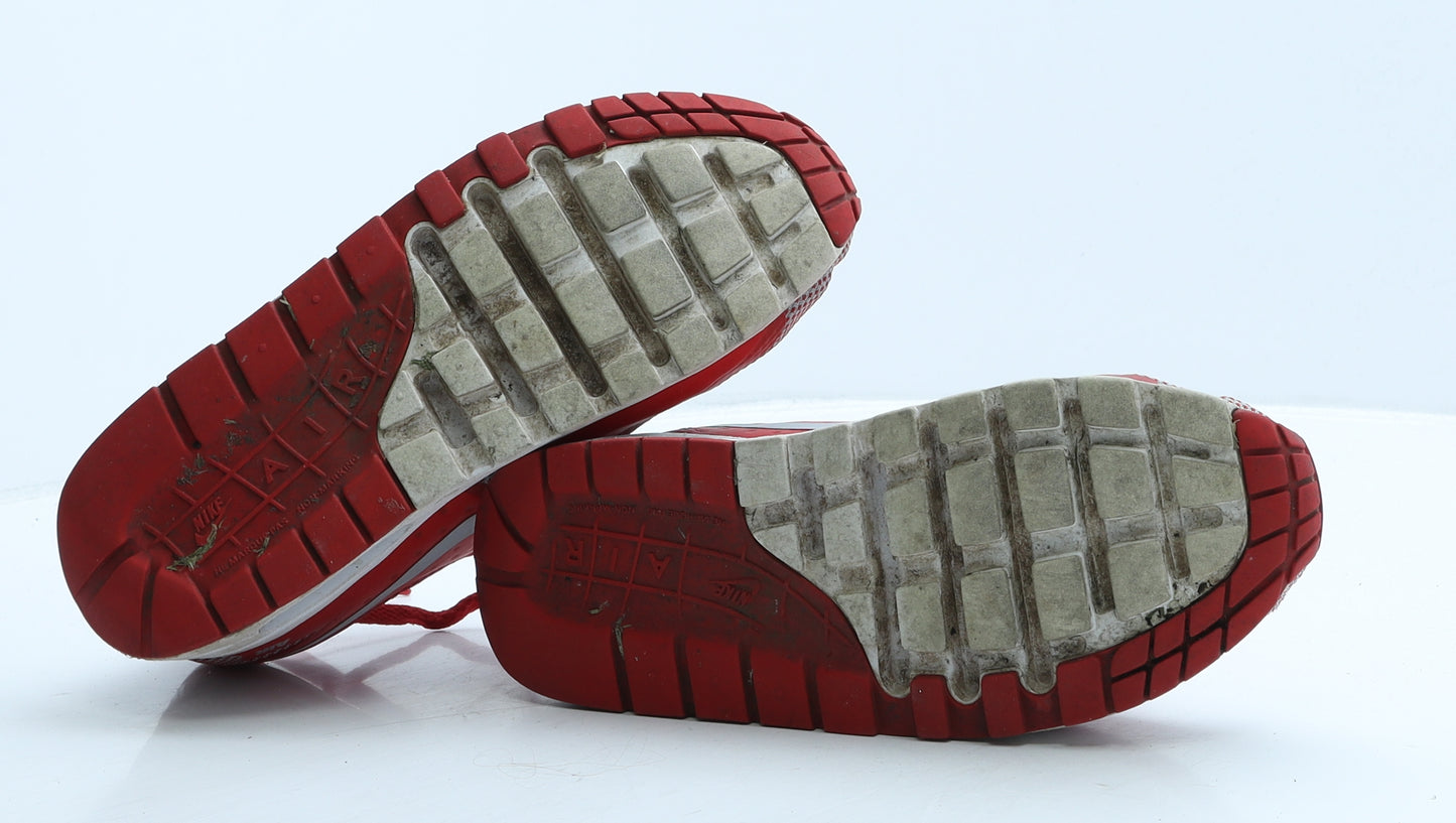 Nike Boys Red Colourblock Fabric Trainer UK 5.5 38.5
