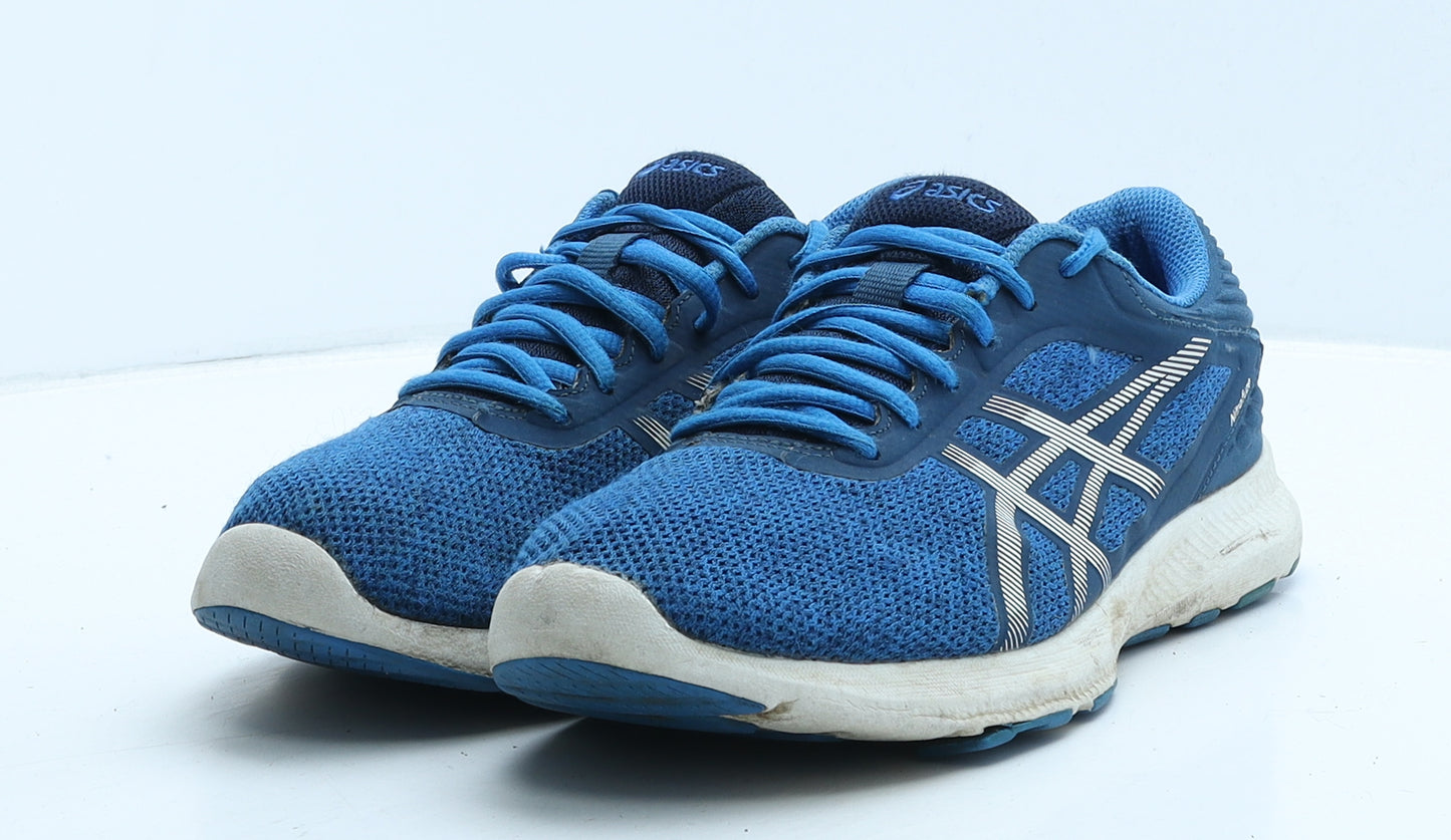 ASICS Womens Blue Striped Fabric Trainer UK 7.5 40.5
