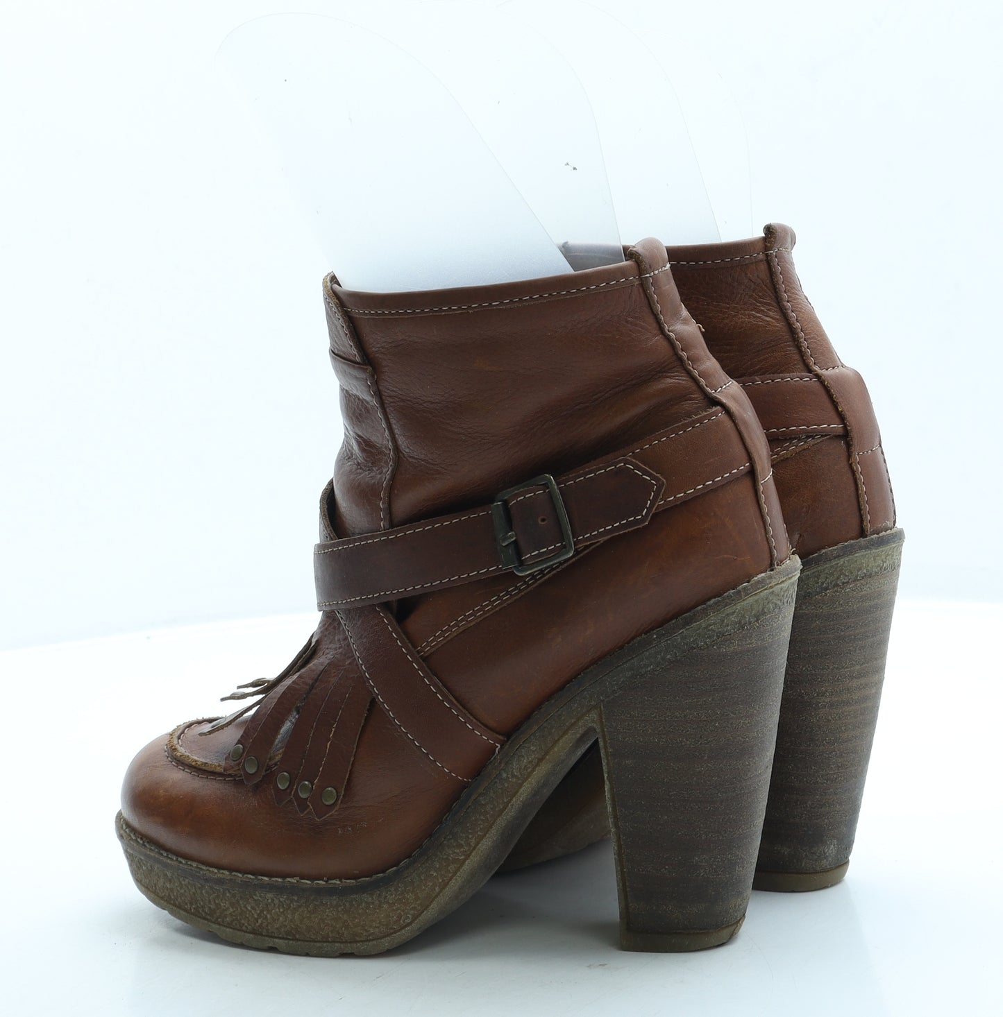 NEXT Womens Beige Leather Bootie Boot UK 6.5 40