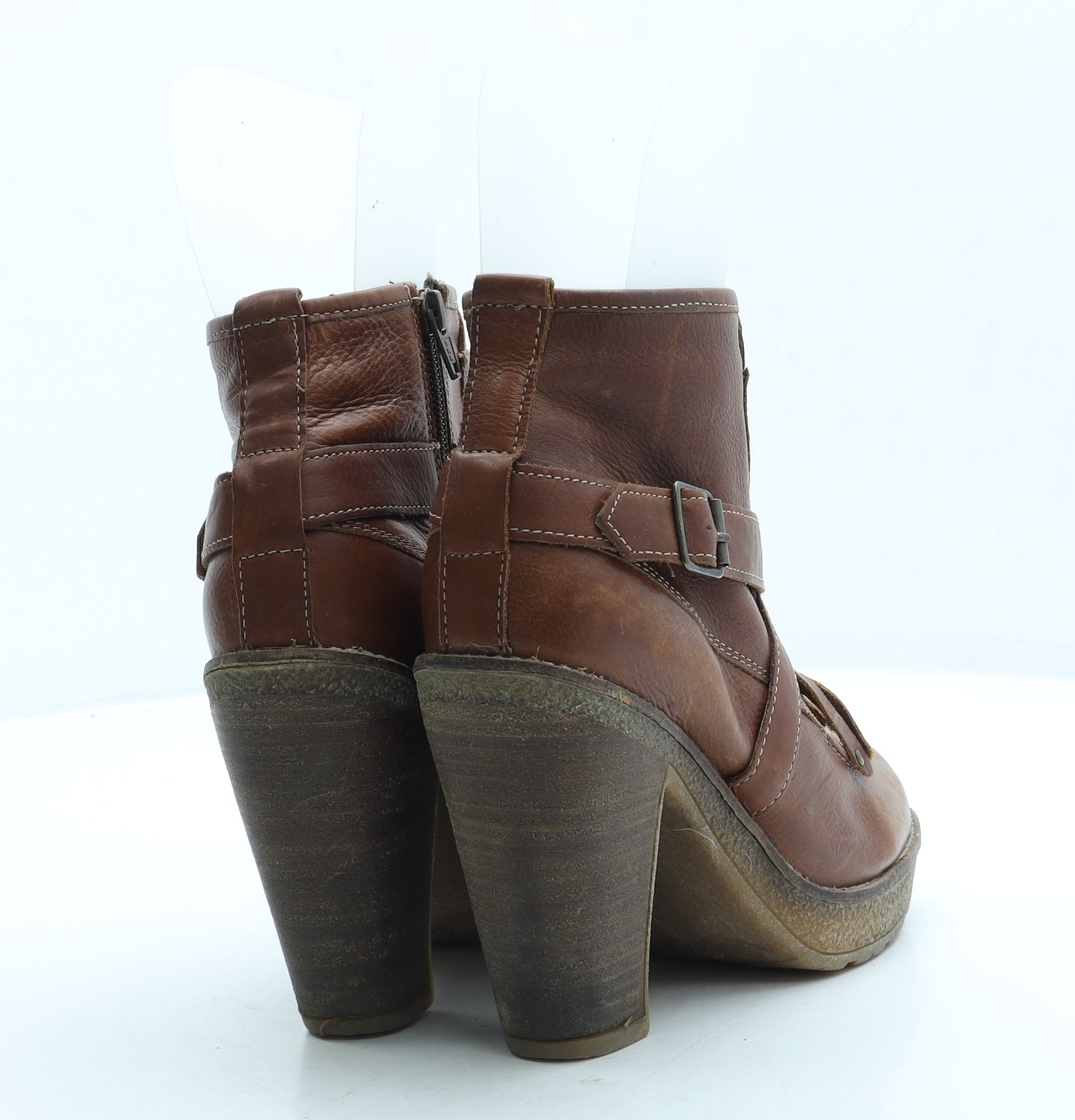 NEXT Womens Beige Leather Bootie Boot UK 6.5 40