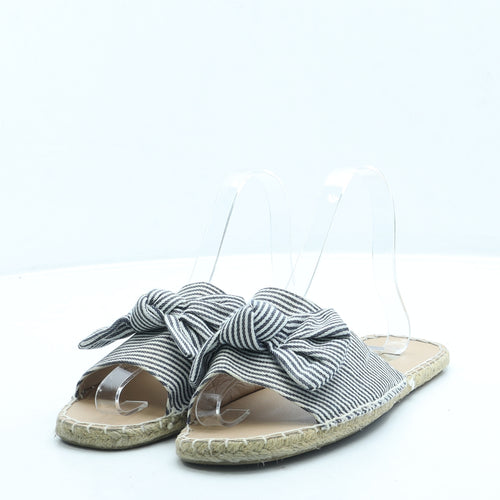 Primark Womens Blue Striped Polyester Slip On Sandal UK 5 38 US 7