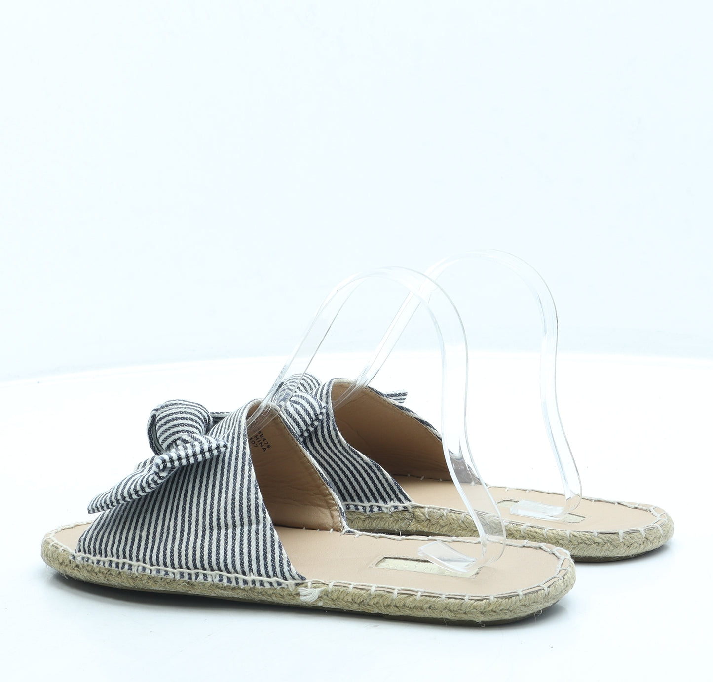 Primark Womens Blue Striped Polyester Slip On Sandal UK 5 38 US 7
