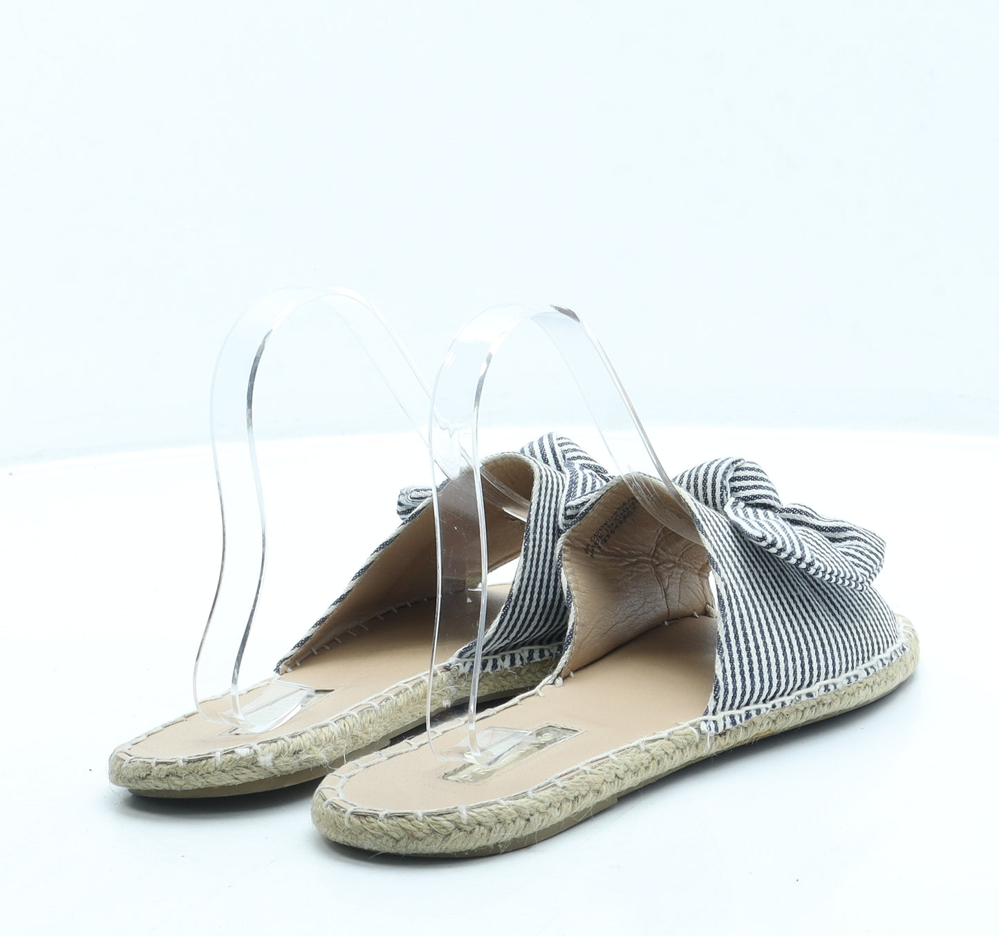 Primark Womens Blue Striped Polyester Slip On Sandal UK 5 38 US 7
