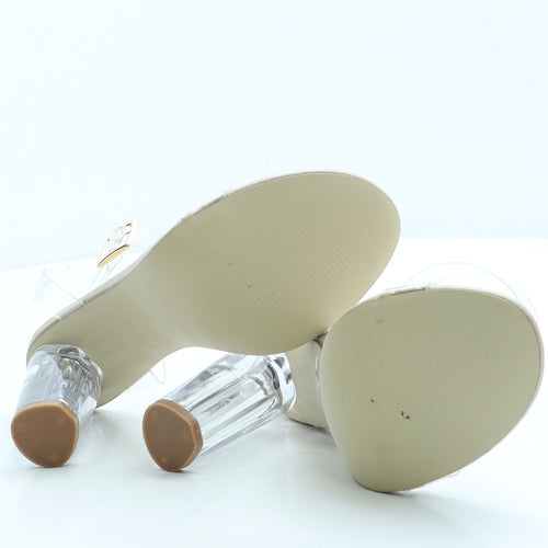 Just Fab Womens Clear Rubber Strappy Heel UK 6 38.5