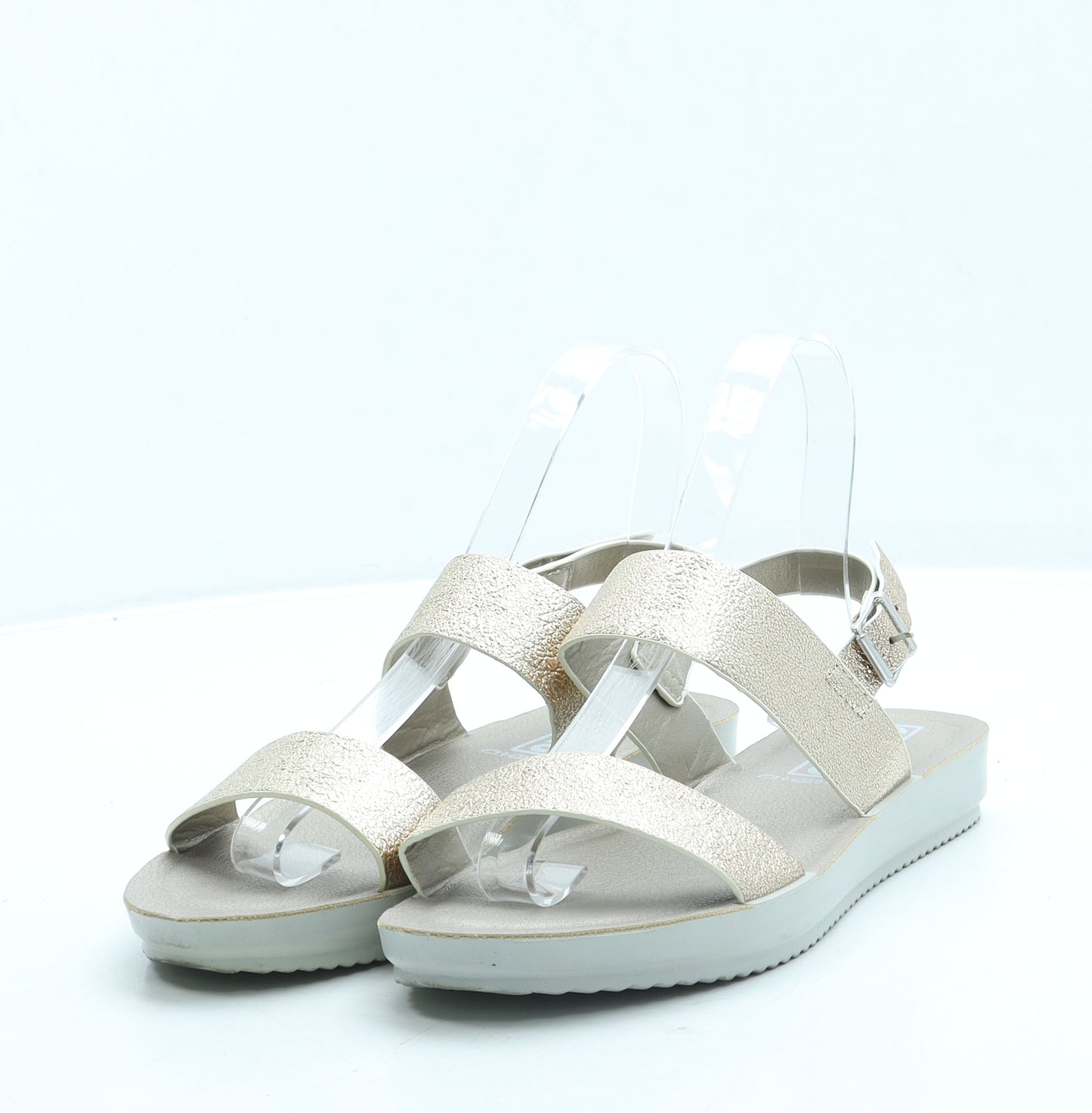 Inblue Womens Gold Leather Slingback Sandal UK 5 38
