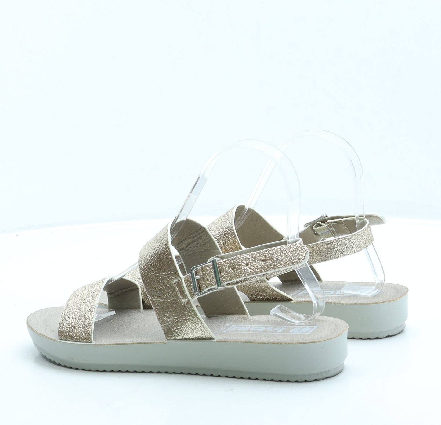 Inblue Womens Gold Leather Slingback Sandal UK 5 38