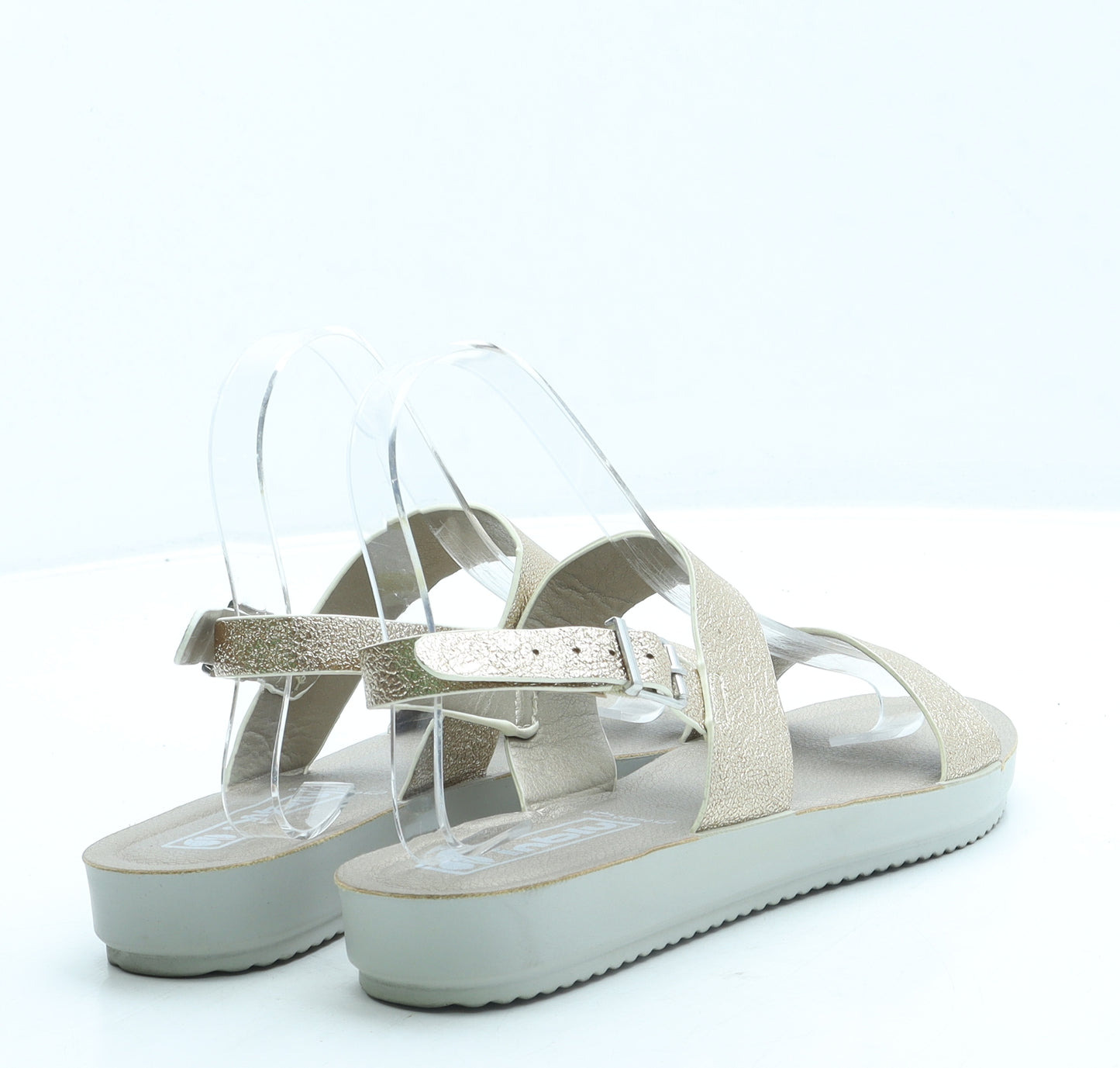 Inblue Womens Gold Leather Slingback Sandal UK 5 38