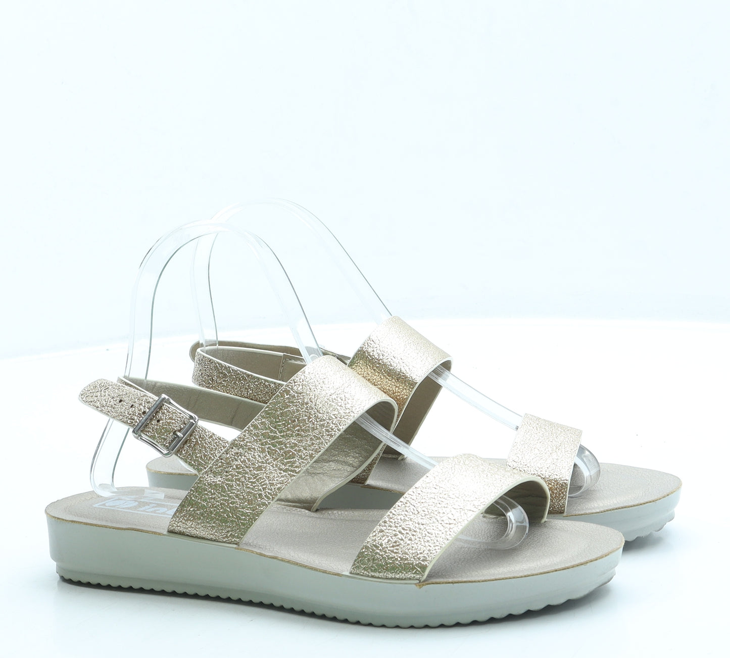 Inblue Womens Gold Leather Slingback Sandal UK 5 38