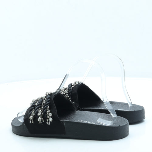 Primark Womens Black Polyester Slider Sandal UK 4 37 US 6