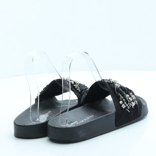 Primark Womens Black Polyester Slider Sandal UK 4 37 US 6