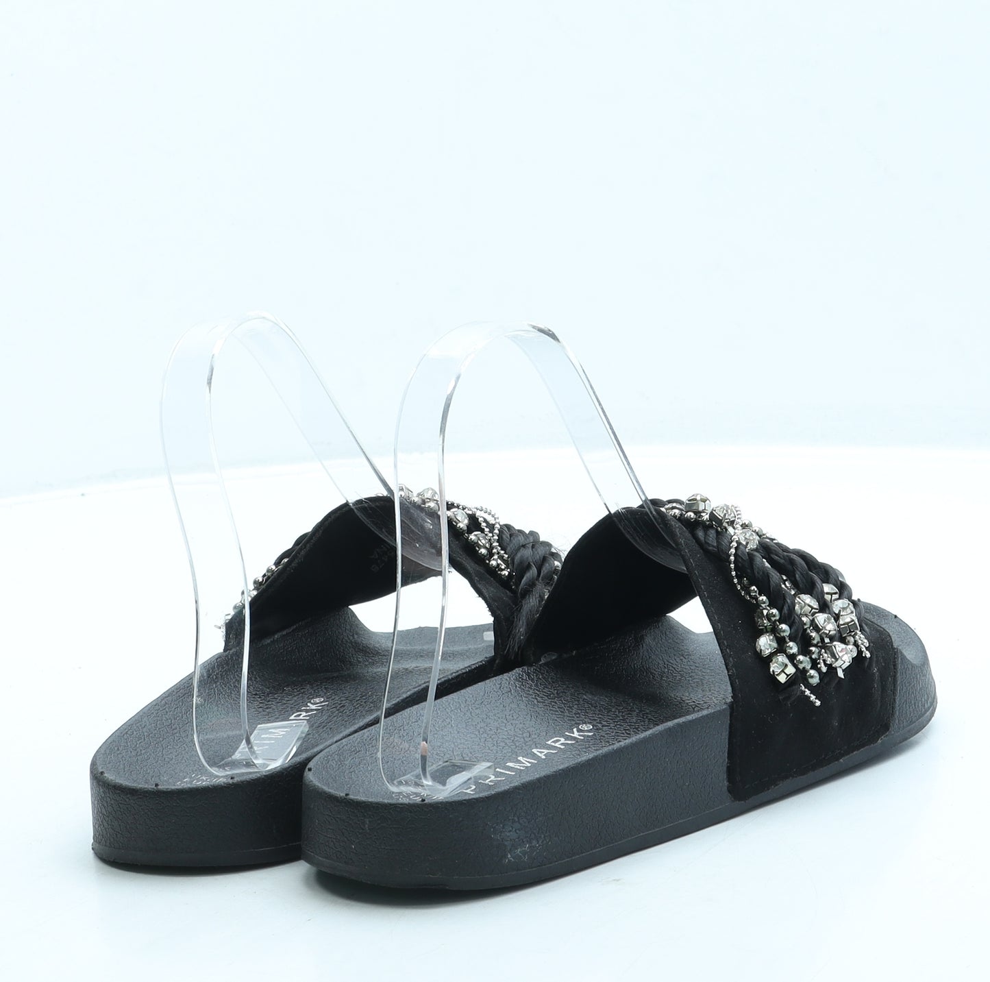 Primark Womens Black Polyester Slider Sandal UK 4 37 US 6