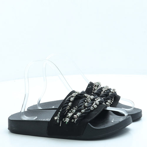 Primark Womens Black Polyester Slider Sandal UK 4 37 US 6