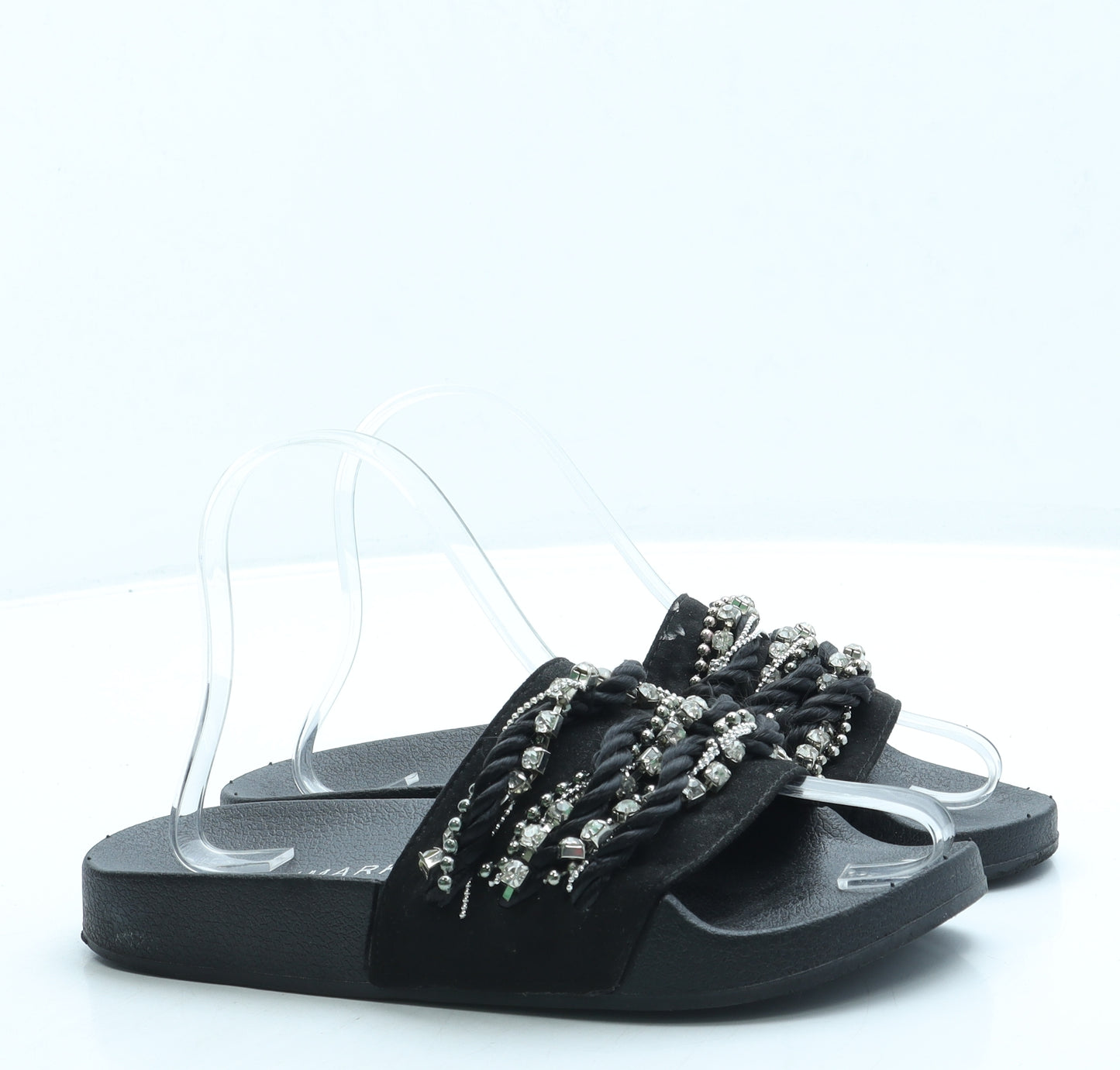 Primark Womens Black Polyester Slider Sandal UK 4 37 US 6