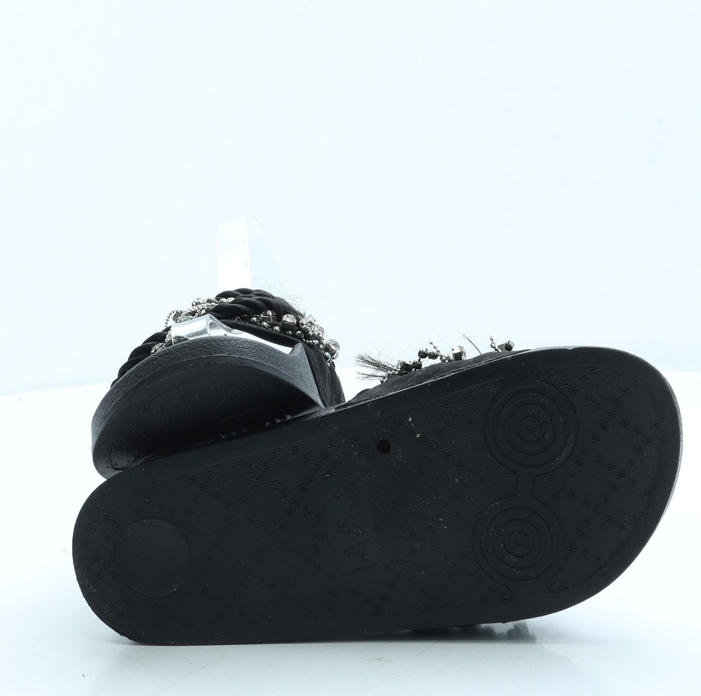 Primark Womens Black Polyester Slider Sandal UK 4 37 US 6